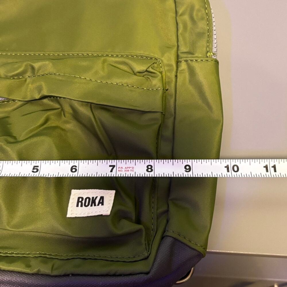 ROKA London Willesden B Recycled Nylon Sling Crossbody Bag Olive Avocado NWT - Picture 6 of 7